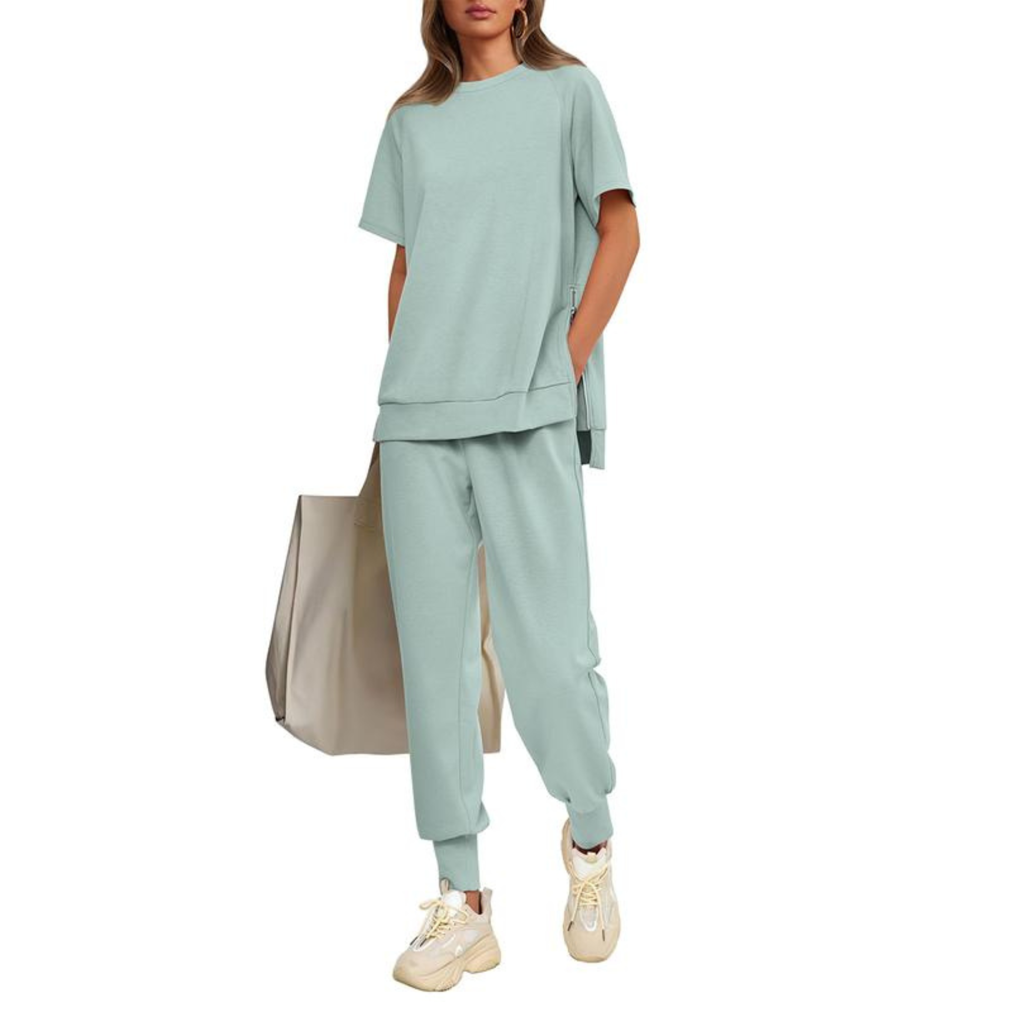 HILARIA - Casual Bishop Sleeve Notched Neck Set