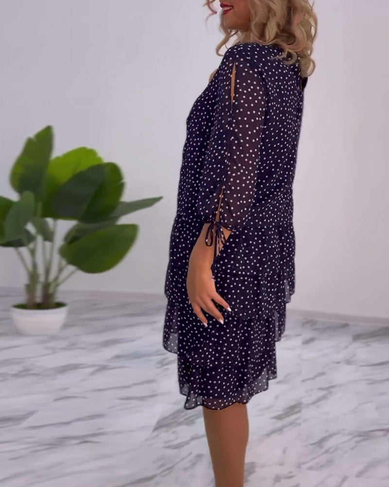 ELINA - Dotted Elegance Dress