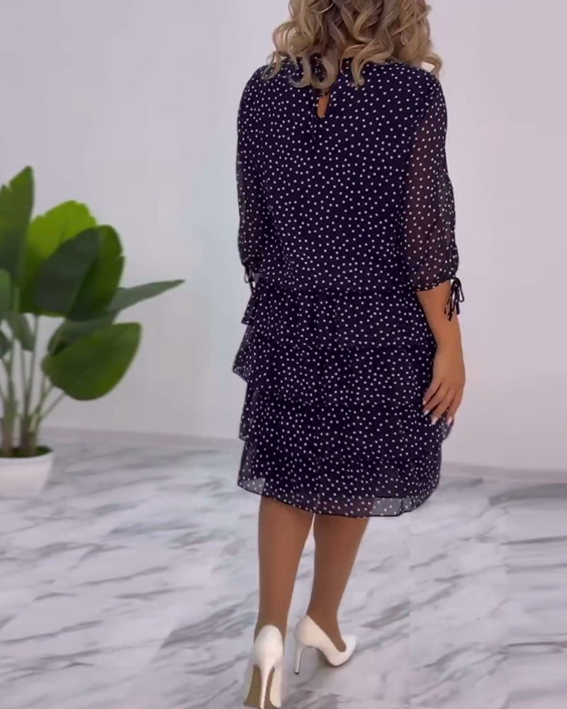 ELINA - Dotted Elegance Dress
