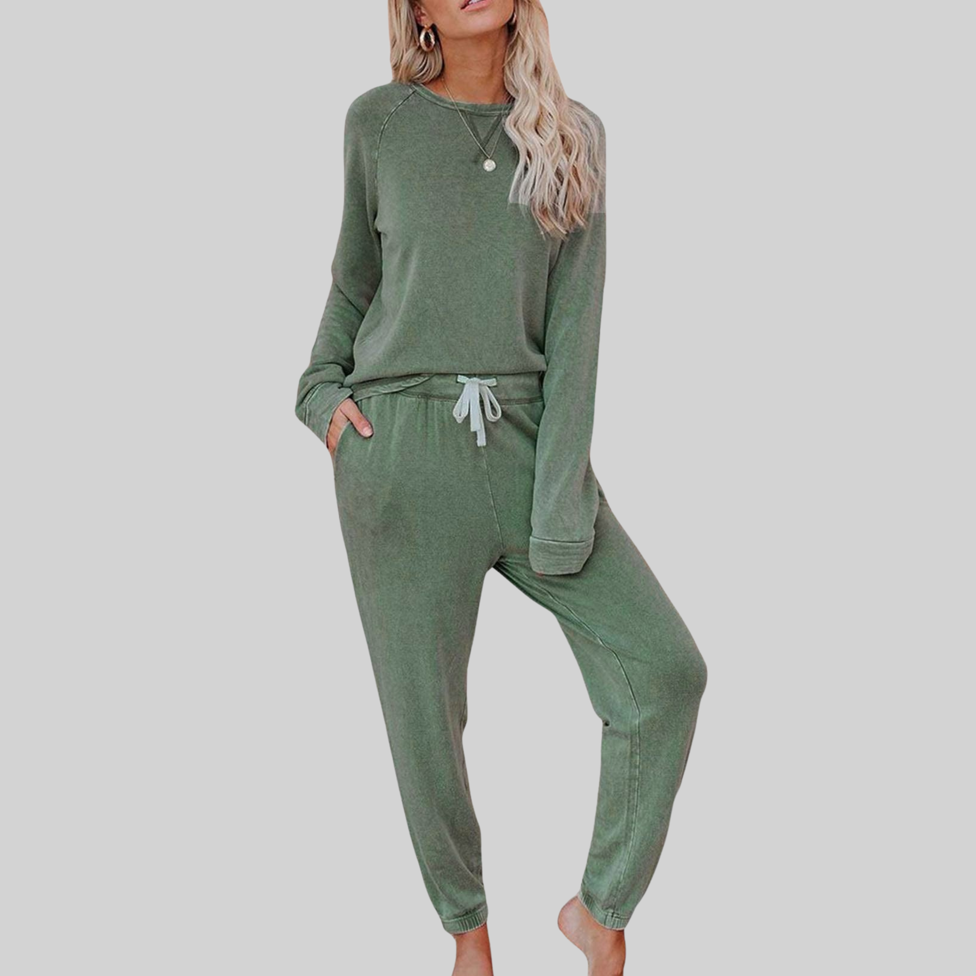 JOCELYN - Casual Long Sleeve and Sweatpants Set
