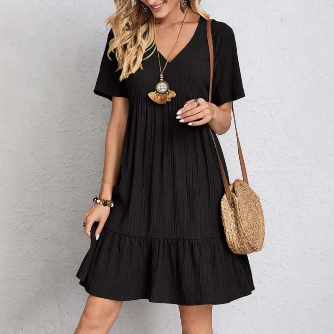 Elske™ | Elegant V-Neck Mini Dress 1+1 FREE