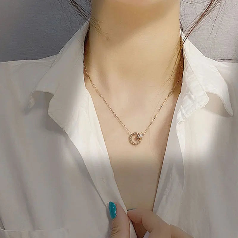 CYNTHIA – Roman Numeral Charm Necklace