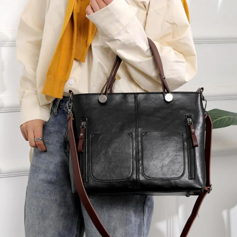 LIVIA - Classic Leather Handbag