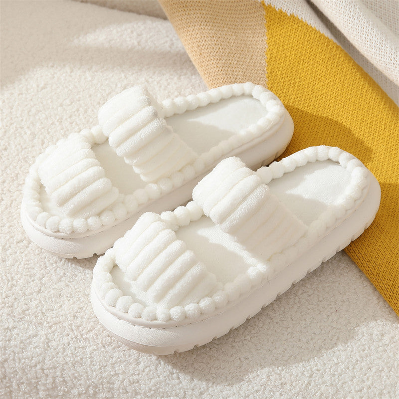 SIRA – Cozy Fluffy Open-Toe Home Slippers