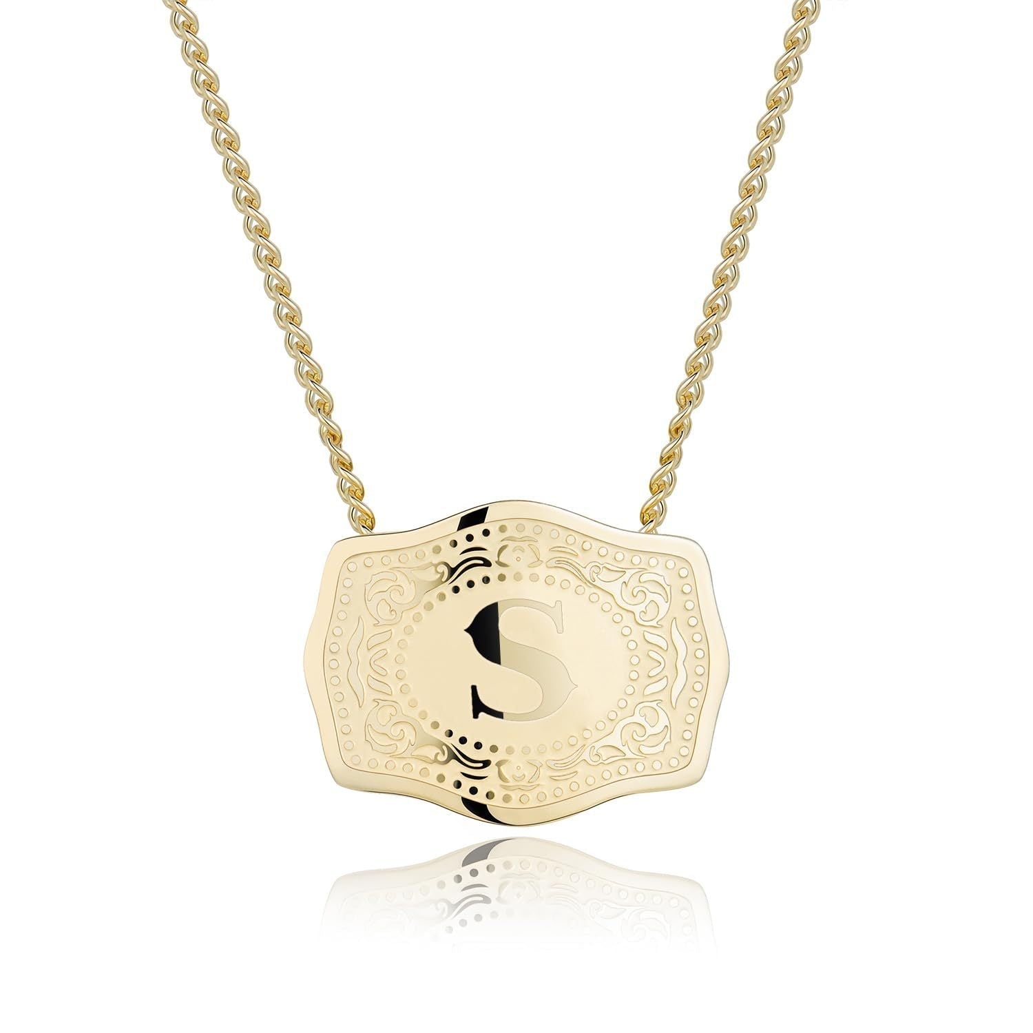 CINDY - Sleek Initial Letter Pendant Necklace