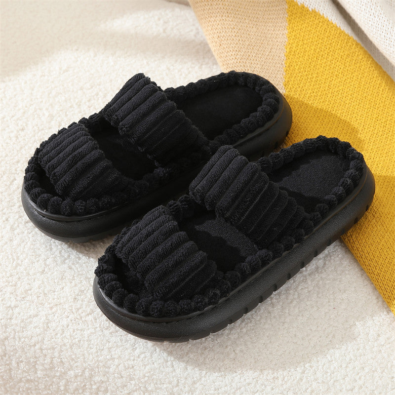 SIRA – Cozy Fluffy Open-Toe Home Slippers