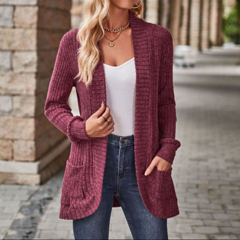 LUCILLE - Cozy Lightweight Long-Sleeve Open Front Cardigan