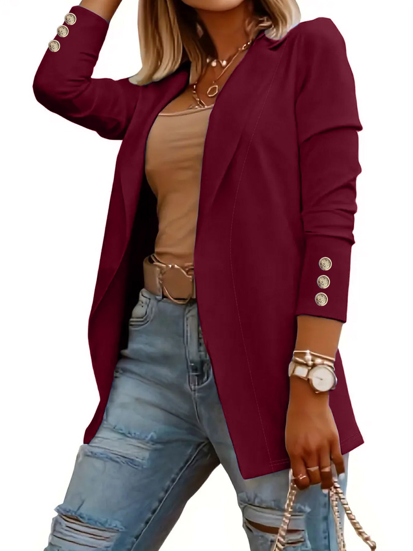 ODIN - Casual Long Sleeve Open Front Blazer
