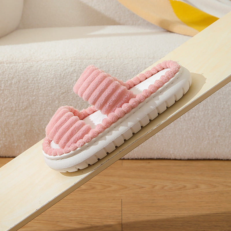 SIRA – Cozy Fluffy Open-Toe Home Slippers