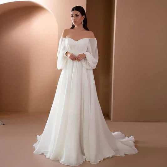 Alice | Women’s Off Shoulder Long Sleeve Wedding Dress