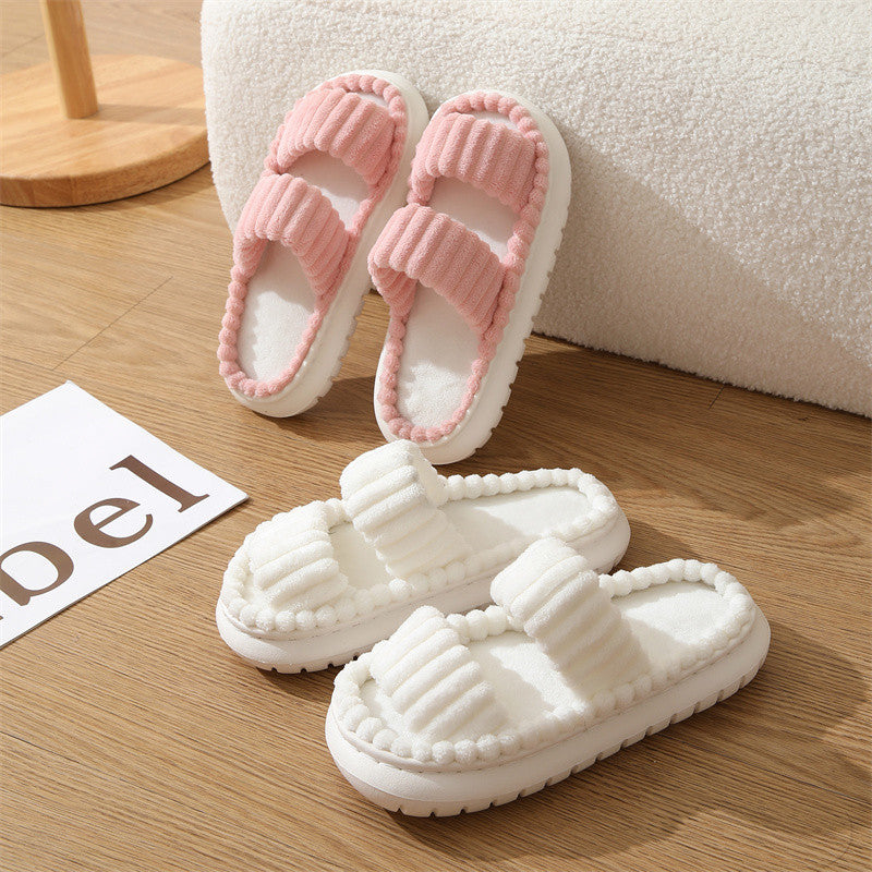SIRA – Cozy Fluffy Open-Toe Home Slippers