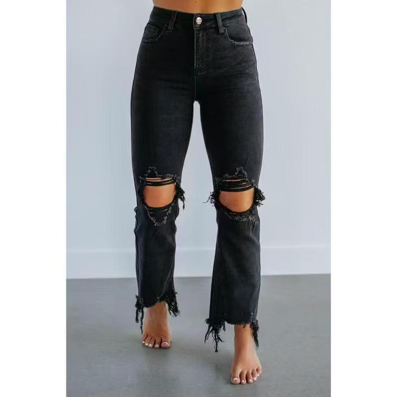 TALA – Casual Washed Slim-Fit Ripped Jeans