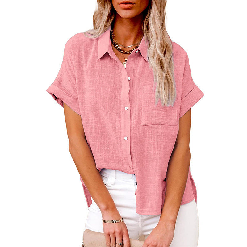 AUDRINE – Comfy Casual Button-Up Blouse