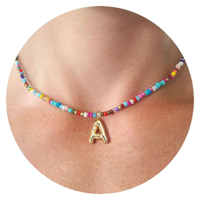 MACY - Colorful Bubble Letter Necklace