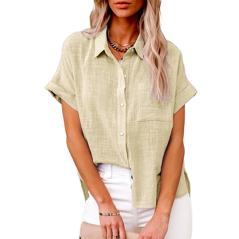 AUDRINE – Comfy Casual Button-Up Blouse