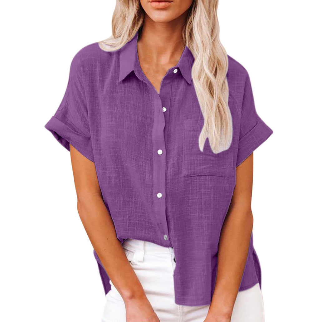 AUDRINE – Comfy Casual Button-Up Blouse