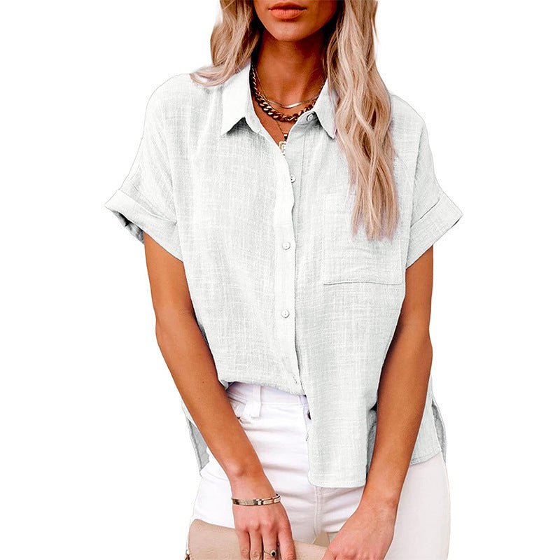 AUDRINE – Comfy Casual Button-Up Blouse