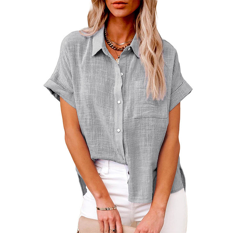 AUDRINE – Comfy Casual Button-Up Blouse