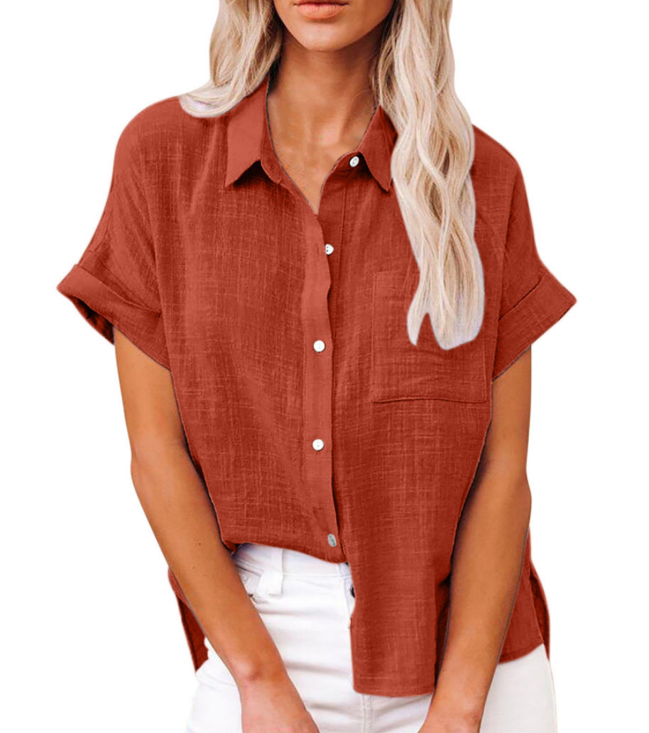 AUDRINE – Comfy Casual Button-Up Blouse