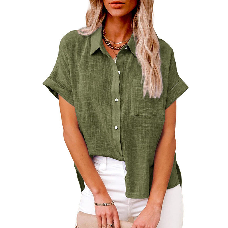 AUDRINE – Comfy Casual Button-Up Blouse