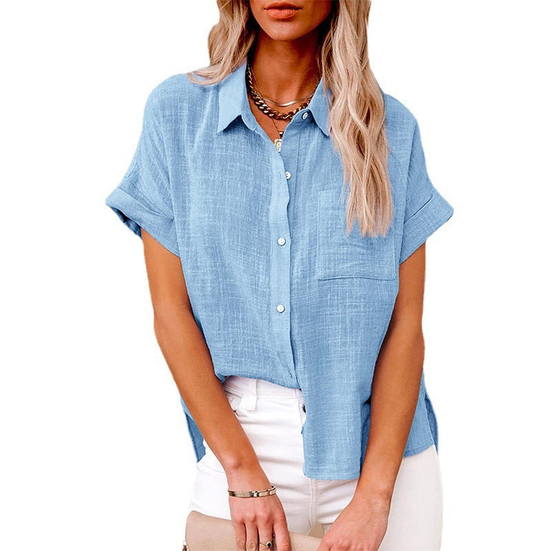 AUDRINE – Comfy Casual Button-Up Blouse