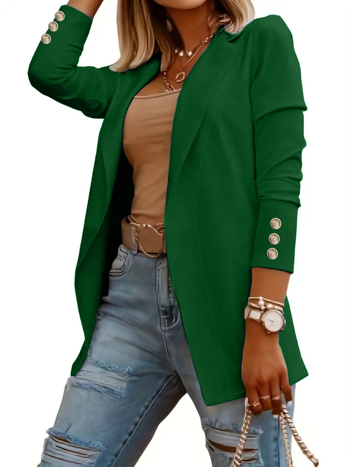 ODIN - Casual Long Sleeve Open Front Blazer