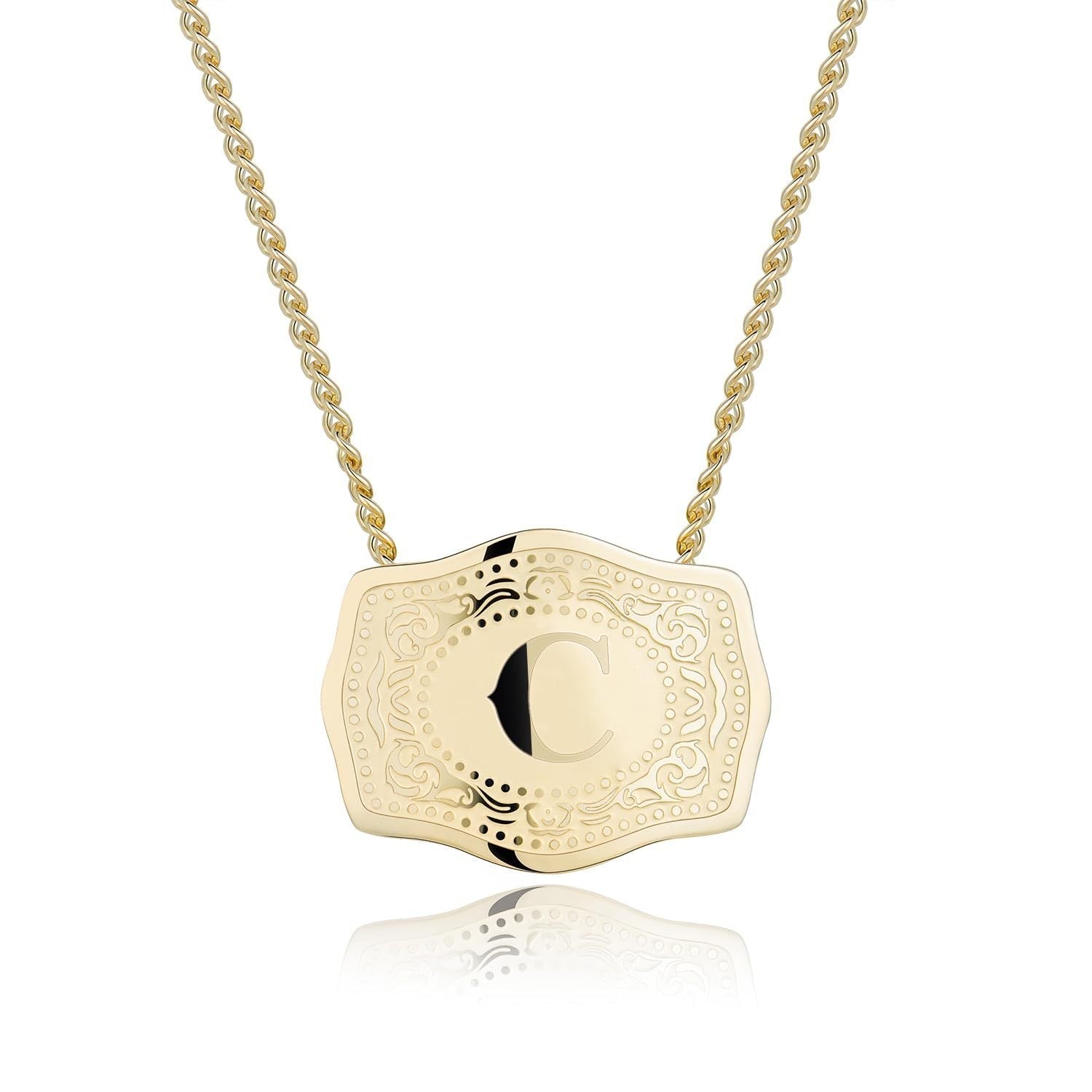 CINDY - Sleek Initial Letter Pendant Necklace