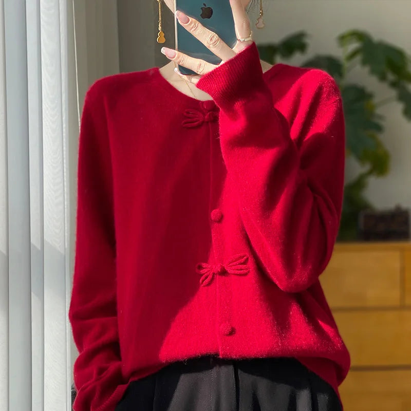 BELLA - Chic Bow Cardigan