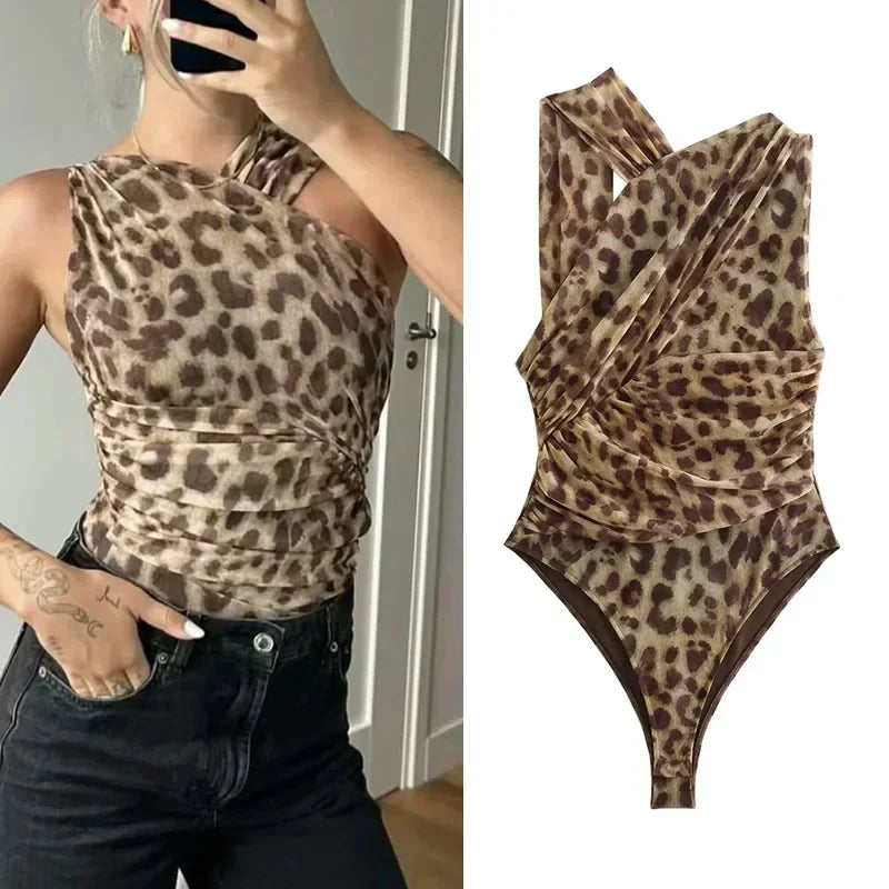 LYNE – Bold Mesh Leopard Print Bodysuit