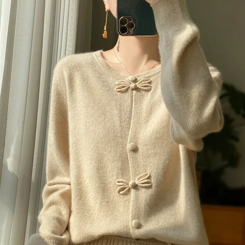 BELLA - Chic Bow Cardigan
