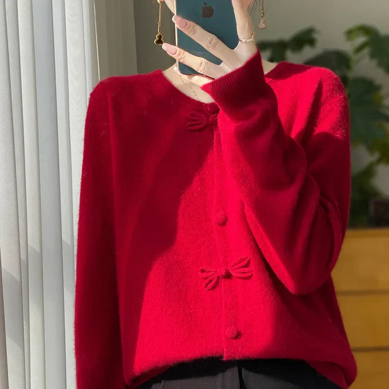 BELLA - Chic Bow Cardigan