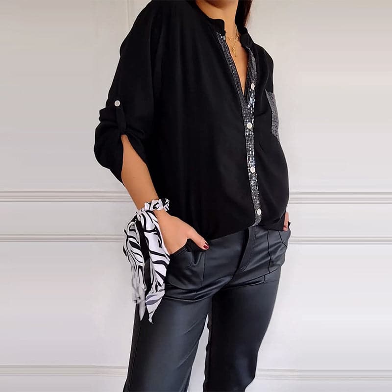 DANICA -  Sequin Detailed Blouse