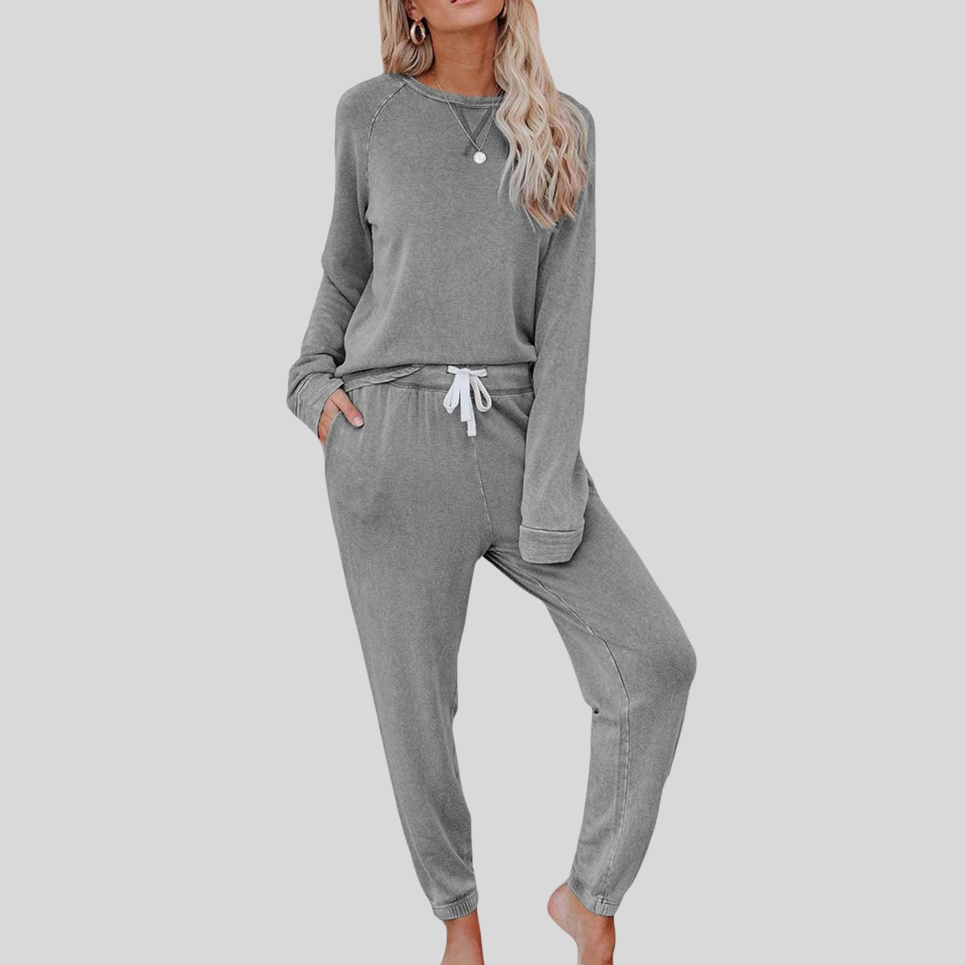 JOCELYN - Casual Long Sleeve and Sweatpants Set