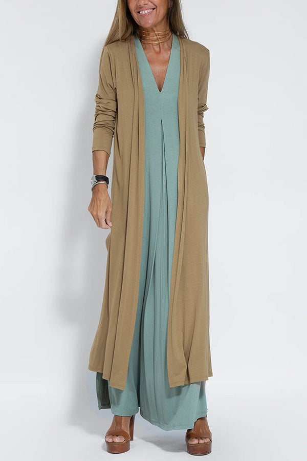 CLARA -Stylish Maxi Dress with Free Cardigan