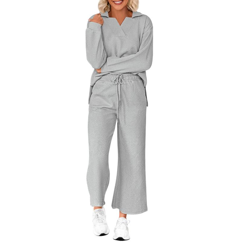ISADORA - Casual Crew Neck Short Sleeve and Pants Set