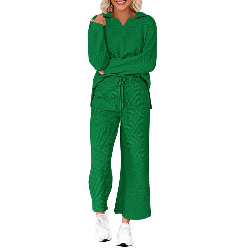 ISADORA - Casual Crew Neck Short Sleeve and Pants Set