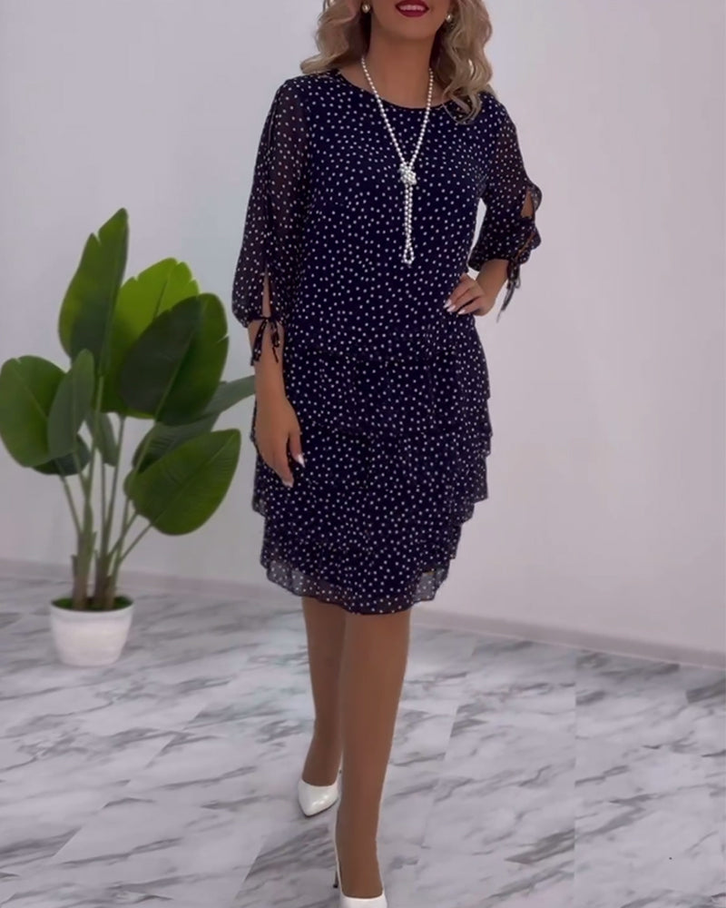 ELINA - Dotted Elegance Dress