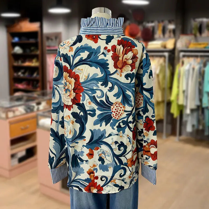 SERENITY - Classy Vintage Floral Printed Blouse