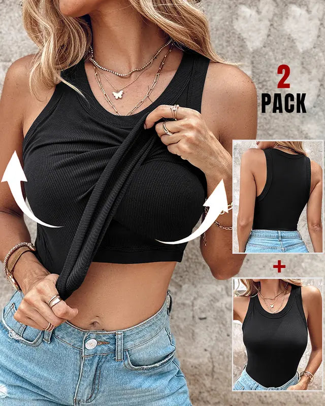 DASHA - Comfort Built-In Bra Tank Top (Pack of 2)