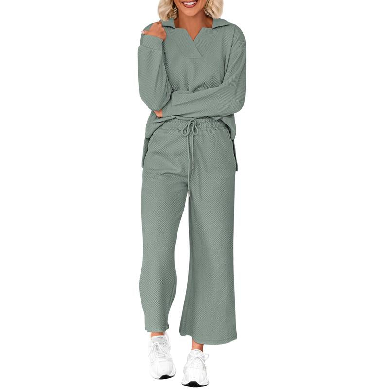 ISADORA - Casual Crew Neck Short Sleeve and Pants Set