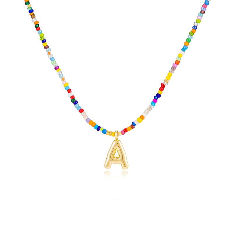 MACY - Colorful Bubble Letter Necklace