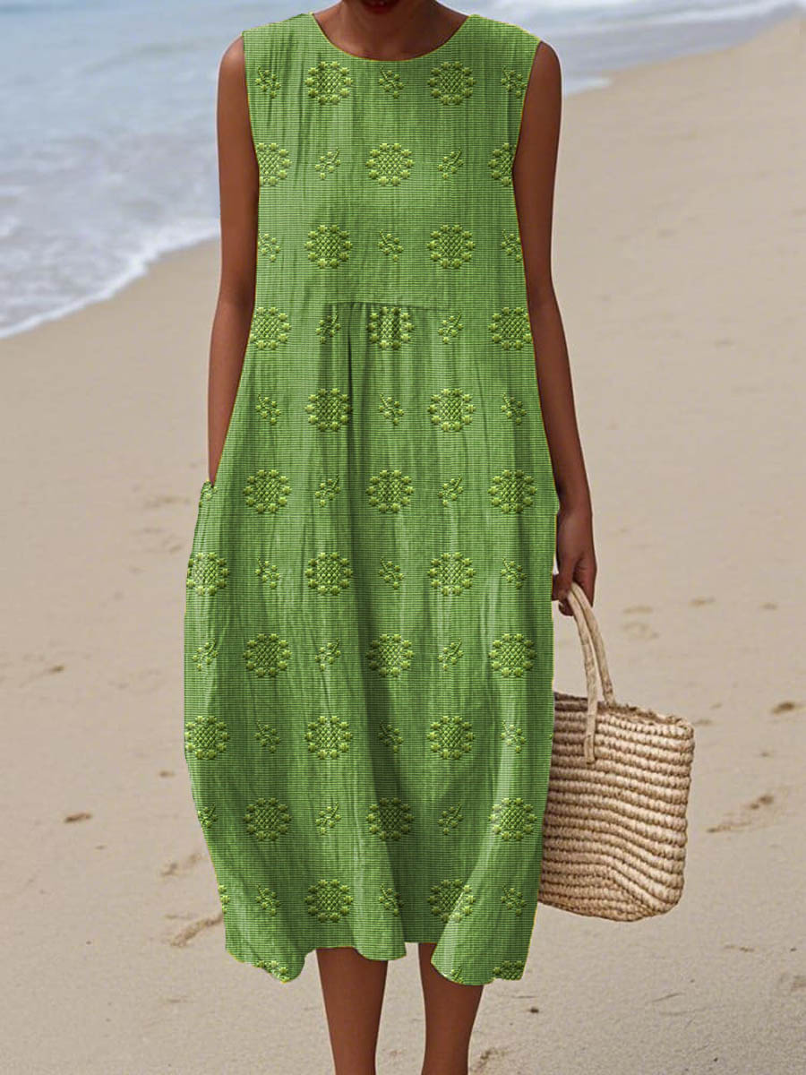 RUTH | PRINTED LONG DRESS WITH TUMMY COVERAGE