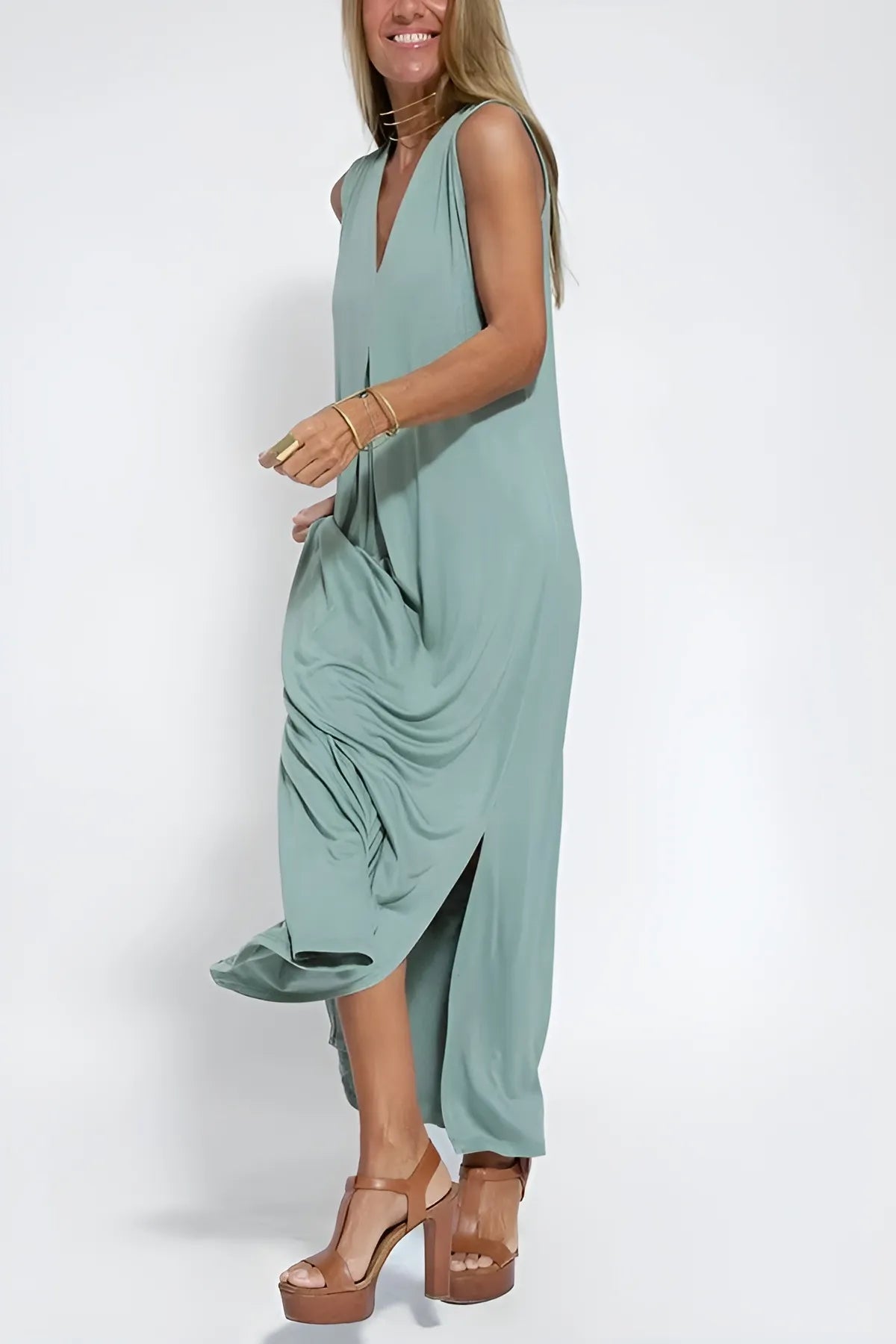 CLARA -Stylish Maxi Dress with Free Cardigan