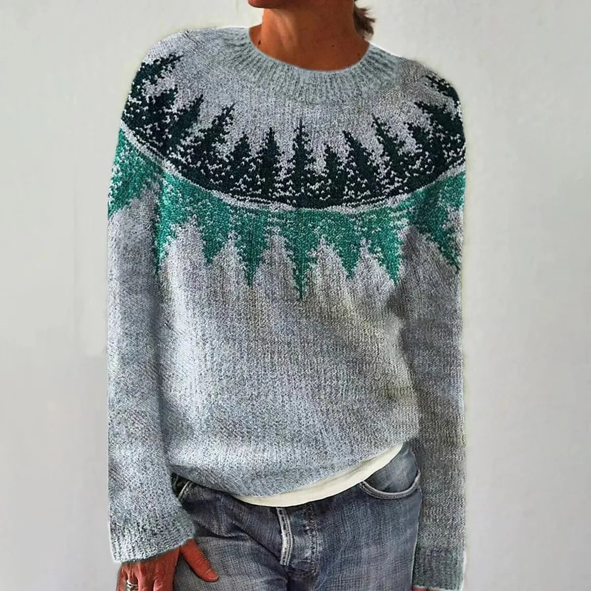 SINEAD - Cosy Yoke Knit Sweater
