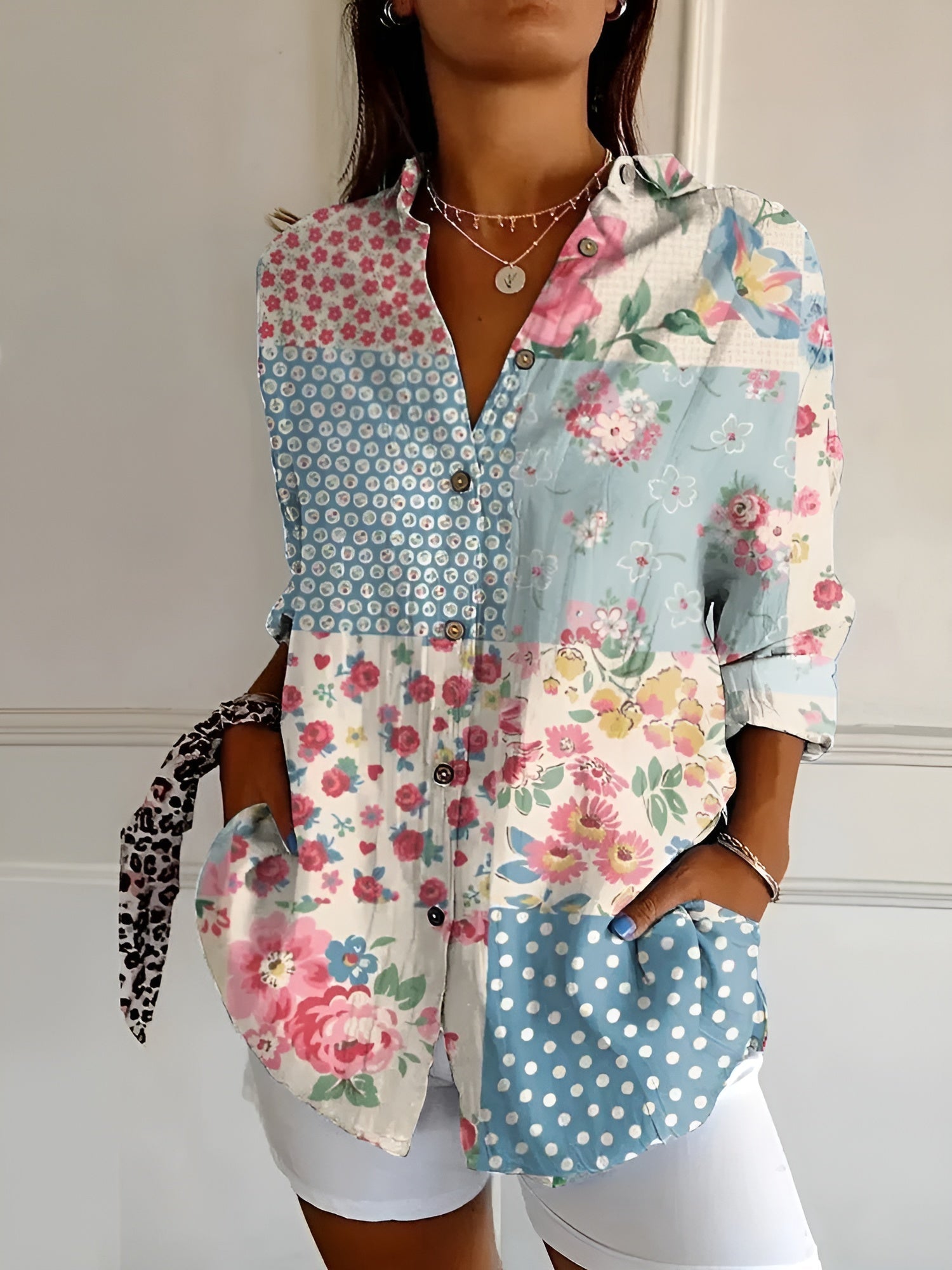MELODIE – Elegant Floral Button Shirt