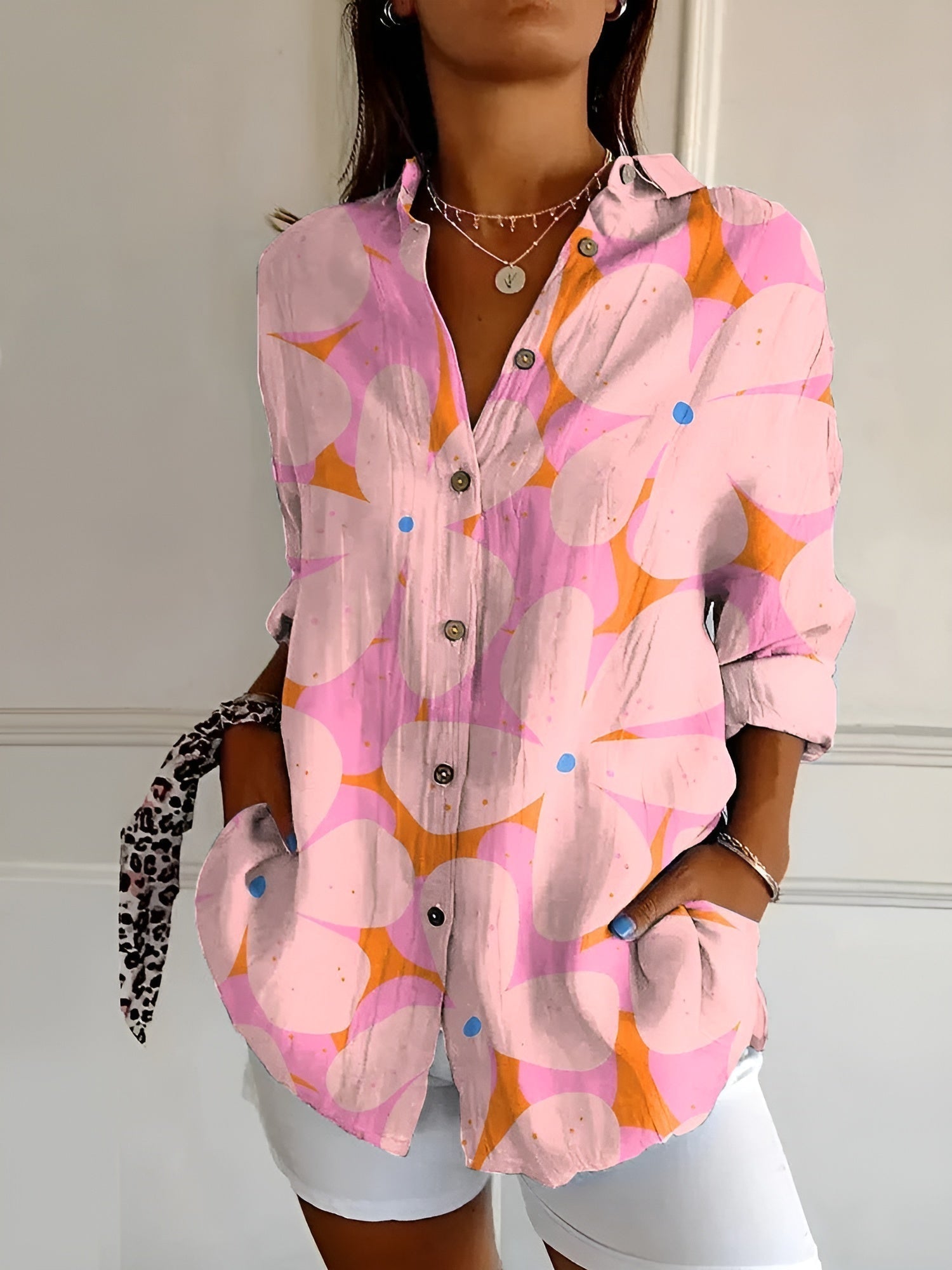 MELODIE – Elegant Floral Button Shirt