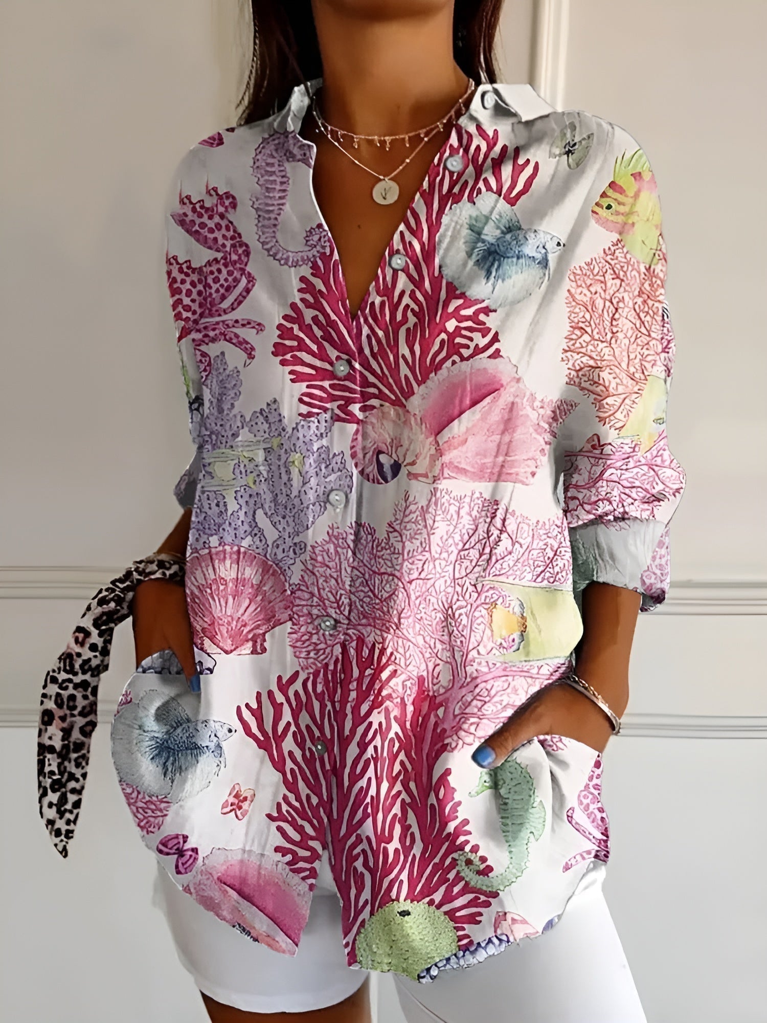 MELODIE – Elegant Floral Button Shirt
